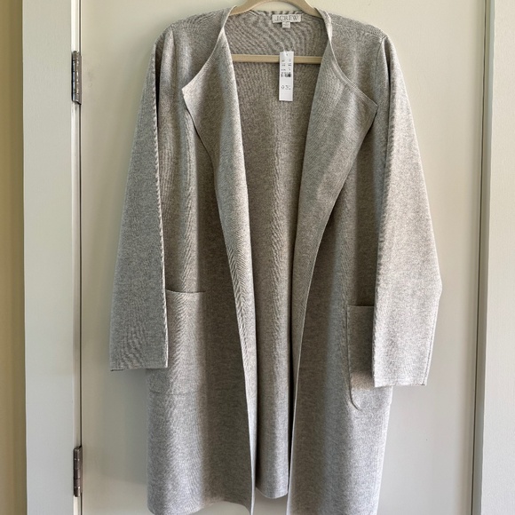 J Crew - Juliette Collarless Sweater Blazer - Grey - M - Picture 1 of 8
